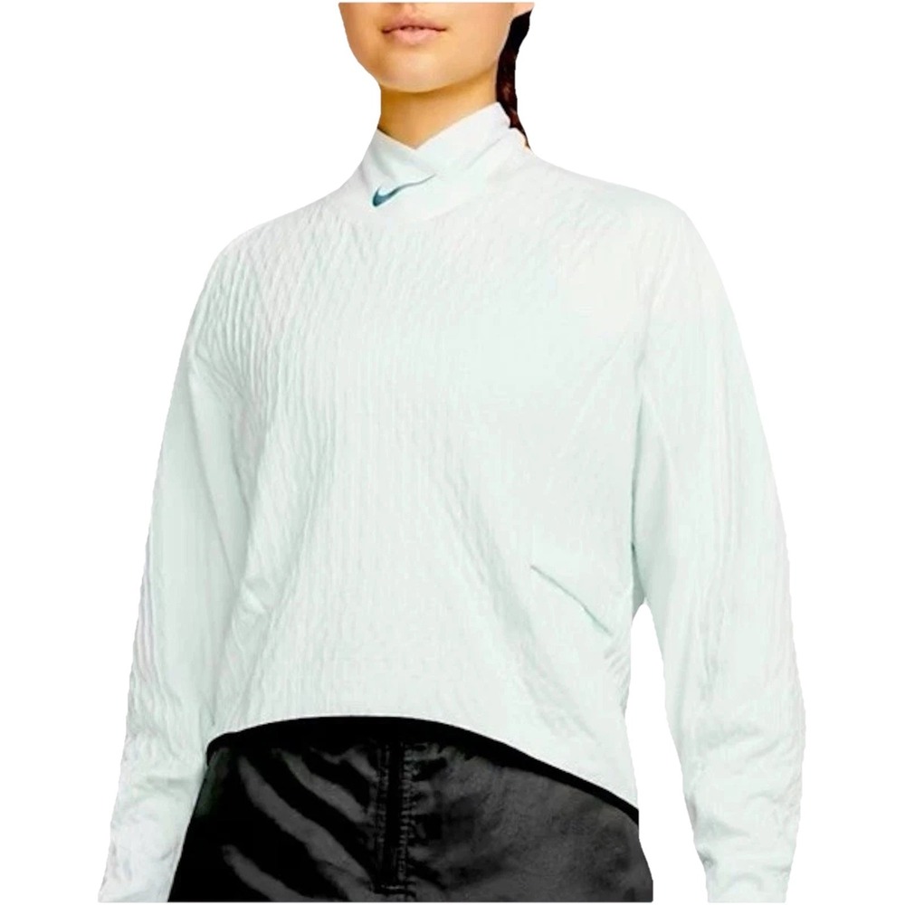Nike Womens Therma-FIT Run Division Pullover Mock Neck Mid-layer Size Large Mint